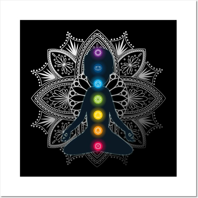 chakra Meditation Yoga Design Wall Art by Utopia Shop